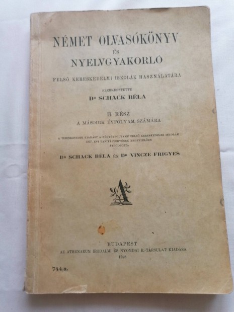 Igazi ritkaság a Német tankönyv 1928-ból!