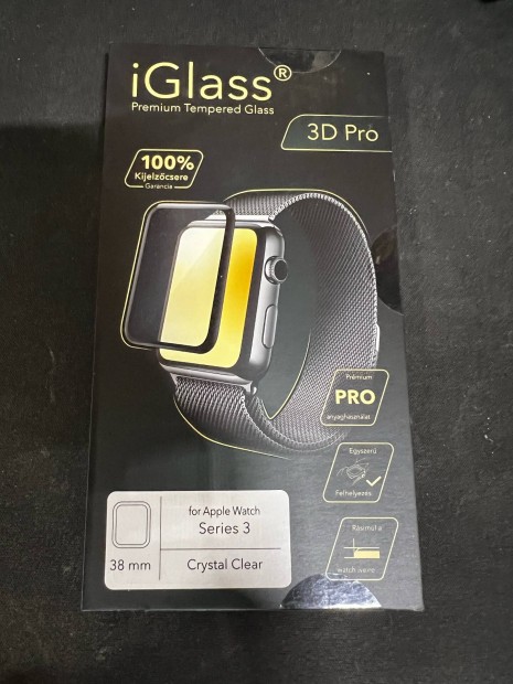 Iglass Pro kijelzvd flia Apple Watch Series 3 38mm