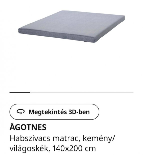 Ikea Ágotnes matrac 140x200