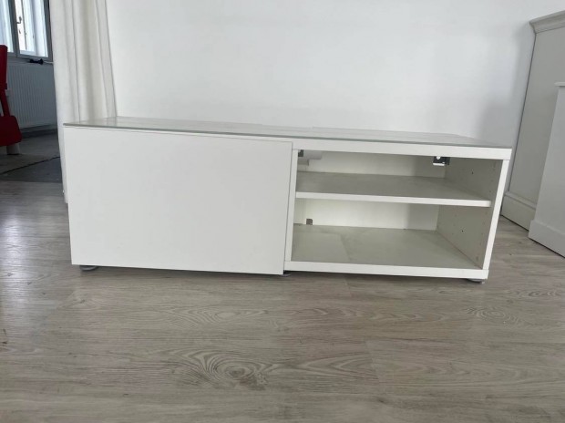 Ikea Best TV-llvny, fehr, 120x40x48 cm ajtval, veglappal