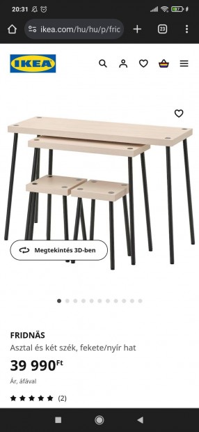 Ikea Fridnas asztal s szk szett