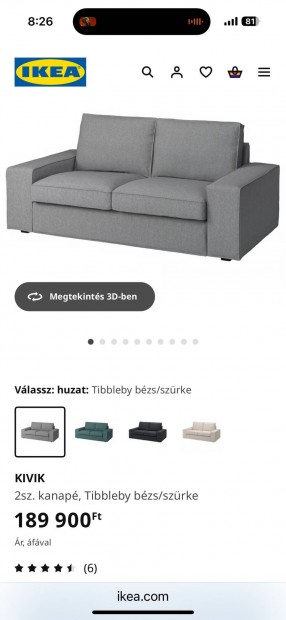 Ikea Kivik kanapé ( új huzat ).