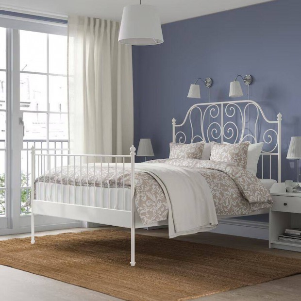 Ikea Leirvik franciaágy 140x200+ágyrács (matrac nélkül)