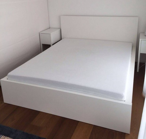 Ikea Malm 2-fikos franciagy 140x200+gyrcs+matrac