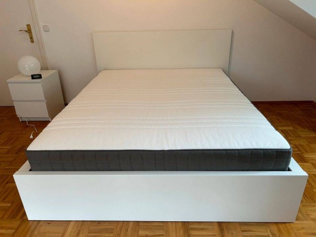 Ikea Malm franciagy 140x200+gyrcs (matrac nlkl)