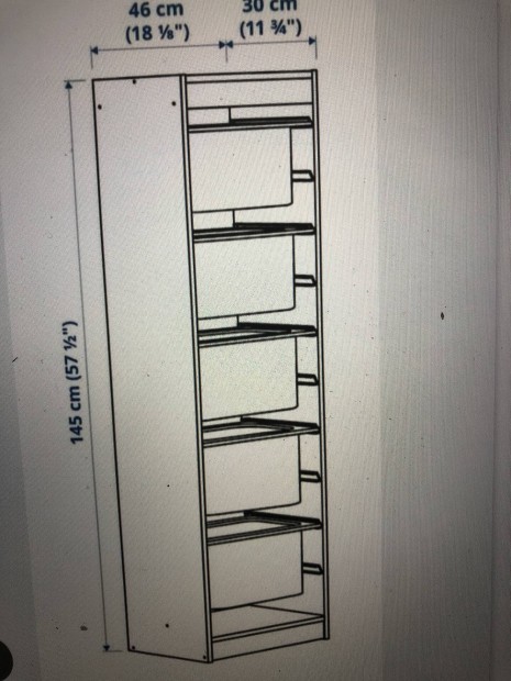 Ikea Trofast trol 145cm, 7db doboz