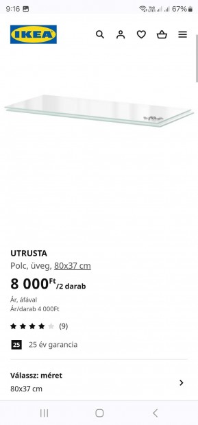 Ikea Utrusta vegpolc konyhaszekrnyhez