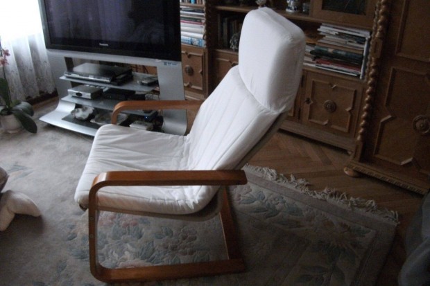Ikea, fotel, feh�r leh�zhat�, cser�lhet� huzattal