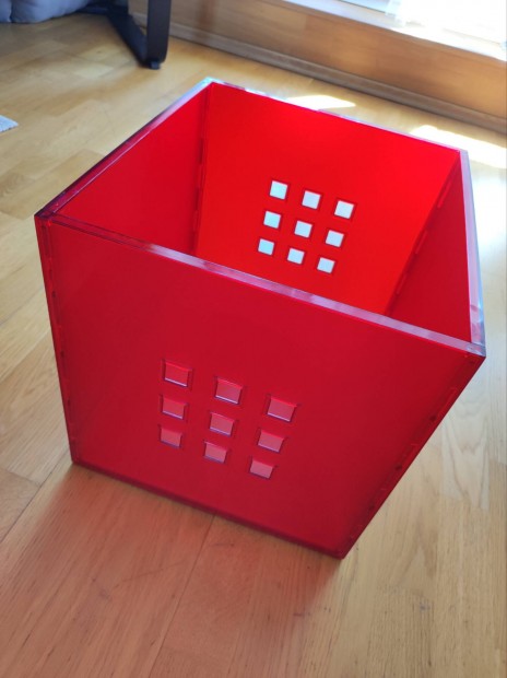 Ikea lekman doboz, plexi, piros