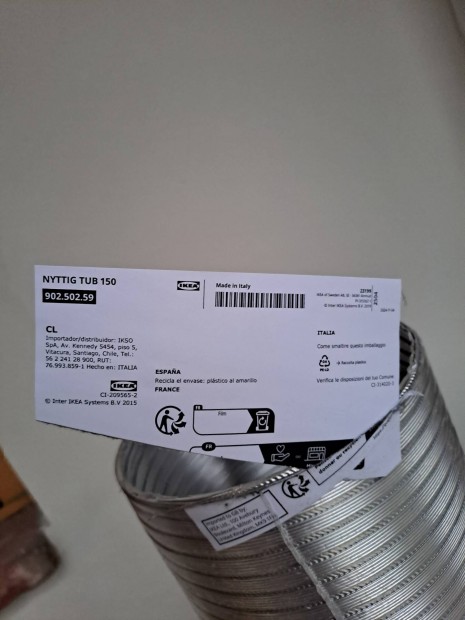 Ikea szagelszívó cső 15 cm átmérőjű