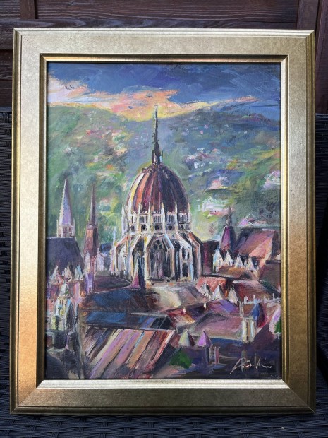 Impresszionista Olajfestmny - Parlament 30 x 40