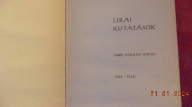 Imre Farkas: Lrai kutatsok 1942 - 1962