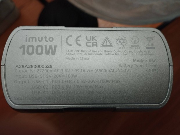 Imuto 100w 27200 mAh Telefon-Laptop tlt