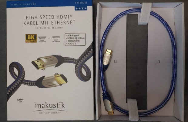 Inakustik Premium 0.75m HDMI kbel