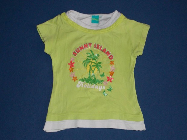 Infiniti Kids zöld pálmafás dupla póló 110-116-os, 5-6 évesre