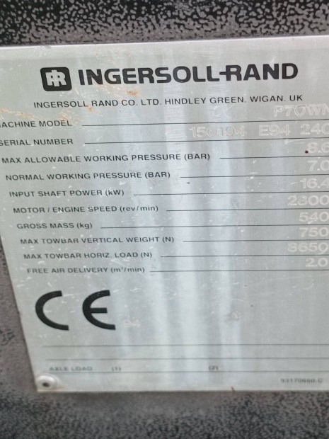 Ingersoll - Rand vontatható csavarkompresszor
