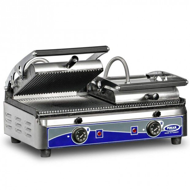 Inox dupla kontaktgrill tost s�t� als� s�t�fel�let 52x25cm-es fels� 2x