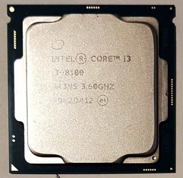 Intel Core i3-8100 3,6GHz 4-magos processzor 6MB cache LGA 1151