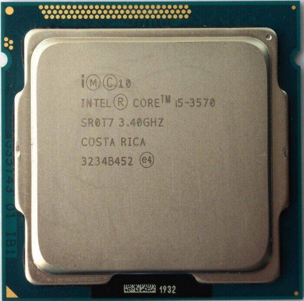 Intel Core i5-3570 3,40 GHz, LGA1155 CPU, szmtgp processzor