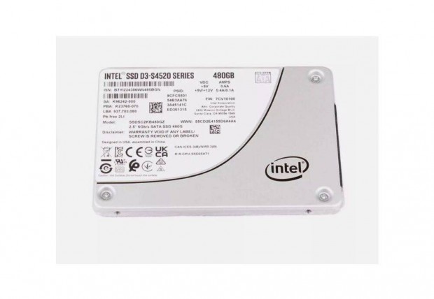 Intel D3-S4520 480GB ipari/prmium SSD meghajtk