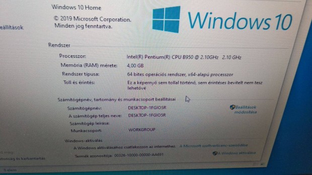 Intel Pentium Dual-Core B950 2,1 GHz (SR07T) laptop processzor