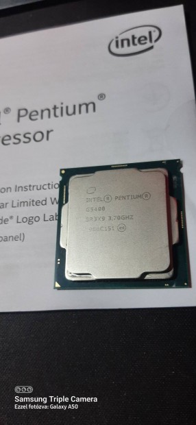 Intel Pentium Gold G5400 3,7Ghz 2mag 4szl 8.th Gen processzor Box!