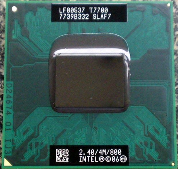Intel T7700 G0 SLA7F Core 2 Duo processzor 2.4Ghz 65nm 800 FSB Socketp