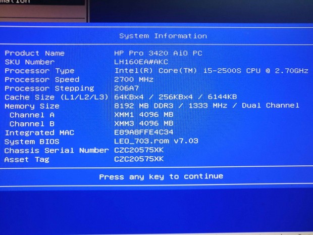 Intel i5 HP Pro 3420 All in One számítógép monitorral Windows 10 eladó