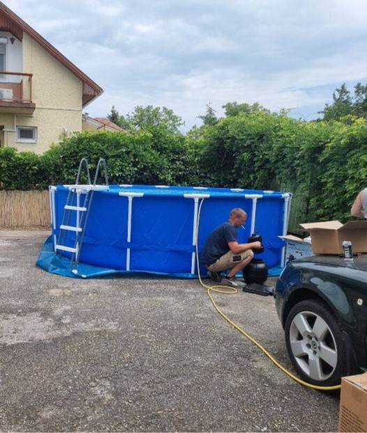 Intex Fémvázas medence +homokszűrős viztisztító