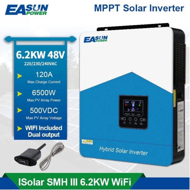 Inverter 6,2KW(48V,MPPT,Wifi) új, bontatlan csomagolásban