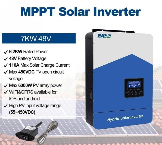 Inverter 7KW(48V,MPPT,Wifi) j, bontatlan csomagolsban