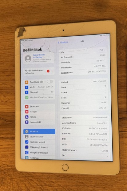 Ipad air 2 cellular 16 gb