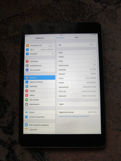 Ipad mini wifi, 16gb,nagyon jo aksival. 