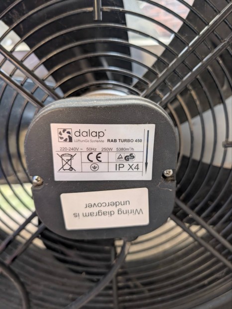 Ipari axilis fali ventiltor Dalap RAB Turbo 450