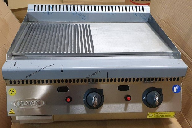 Ipari nagykonyhai 70cm-es pimak új inox szeletsűtő rostlap grillsütő