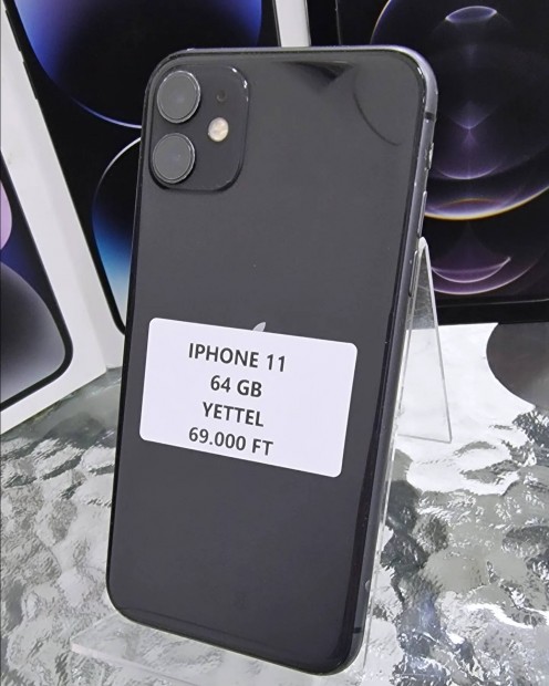 Iphone 11 ,Yettel, jszer ,fekete 