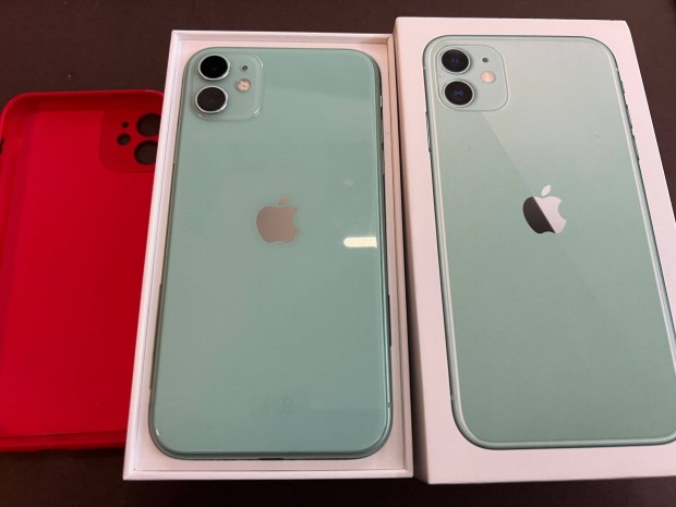 Iphone 11 / 64GB / Fggetlen / Friss akkus / Zld / Ingyen Fox