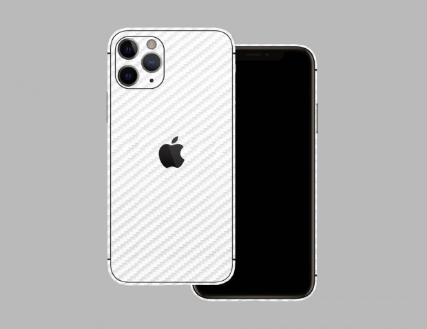Iphone 11 pro - 3D fehér karbon fólia + 50 színben