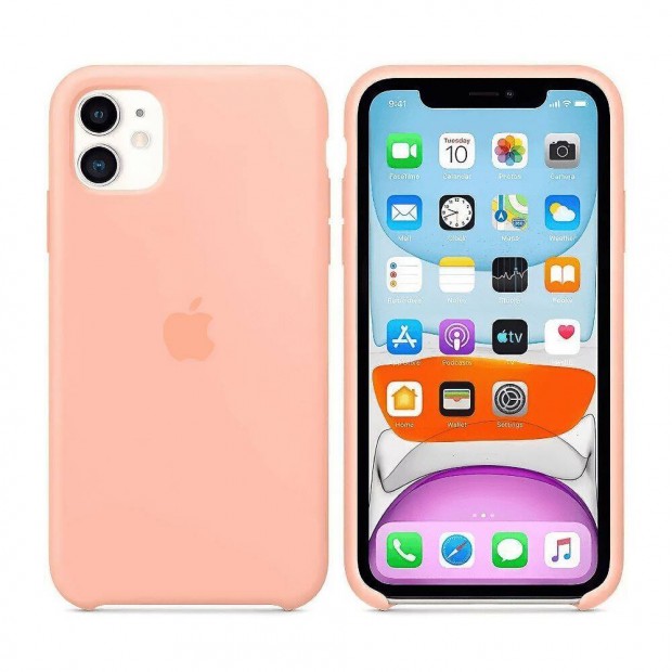 Iphone 11 szilikon tok - Grapefruit Pink