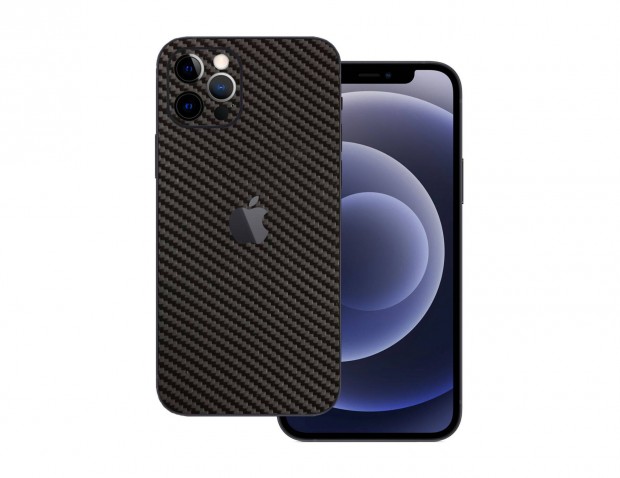 Iphone 12 pro max - 3D fekete karbon flia + 50 sznben