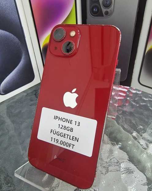 Iphone 13 128GB Fggetlen Akci  piros 