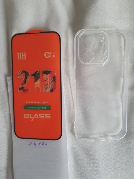 Iphone 14 Pro üvegfólia, szilikon tok