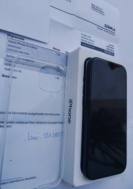 Iphone 15 128gb j sszes gyri tartozkval 