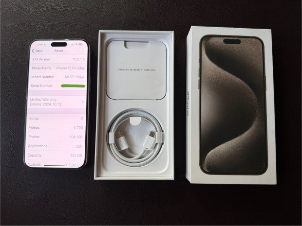 Iphone 15 Pro Max 512GB mg 2 v garancival, extrkkal elad