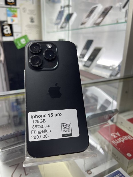 Iphone 15 Pro - 128GB- 88%Akku- Kártyafüggetlen