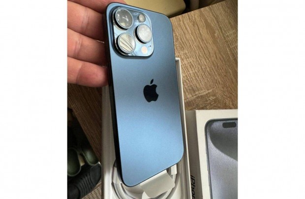 Iphone 15 Pro - Titanium Blue - fggetlen, j llapot - Cserlhet is