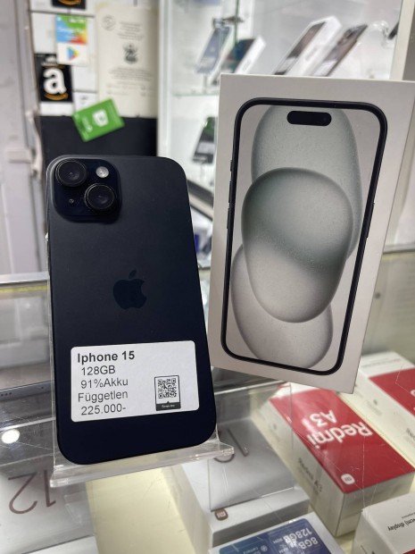 Iphone 15 - 128GB-91%Akku-Kártyafüggetlen