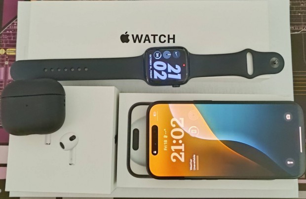 Iphone 15 - Watch SE 2024 - Airpods 3 jszer Media garis elad