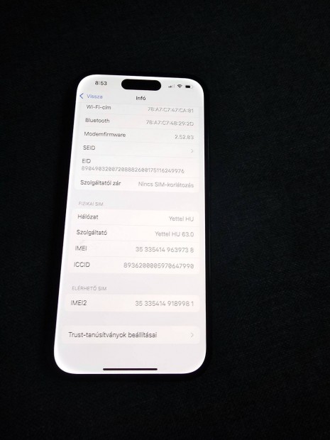 Iphone 15 független 128GB