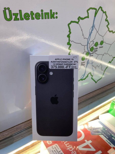 Iphone 16 Fekete 128GB Fggetlen Bontatlan Jtllssal!